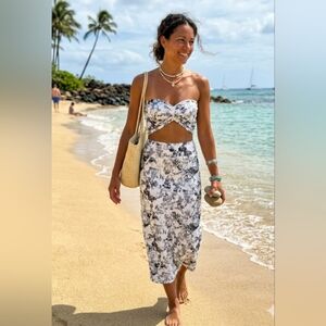 Floral Black and White Two-Piece Set Handmade